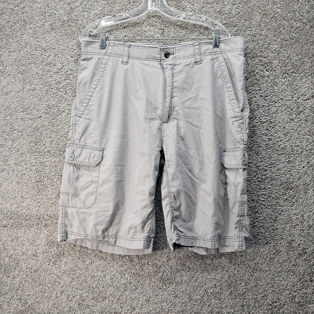 WearFirst Mens Gray Ripstop Cargo Shorts Free-Band Waist Stretch Size 36 6582